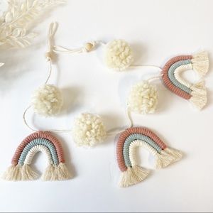 Macrame Rainbow Garland Baby Shower Garland Decor Nursery Baby Pastel Room Decor